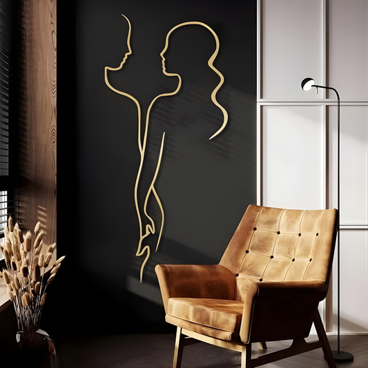 Abstract Couple Line Art Acrylic Wall Decor