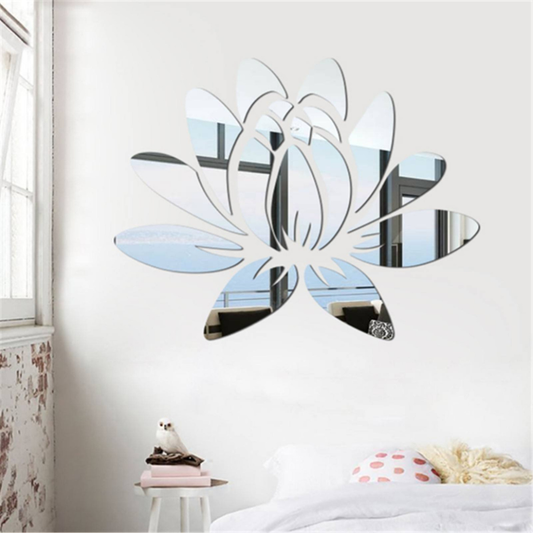 ArcDew Lotus Flower Acrylic Mirror Decal Modern Home Decor UAE
