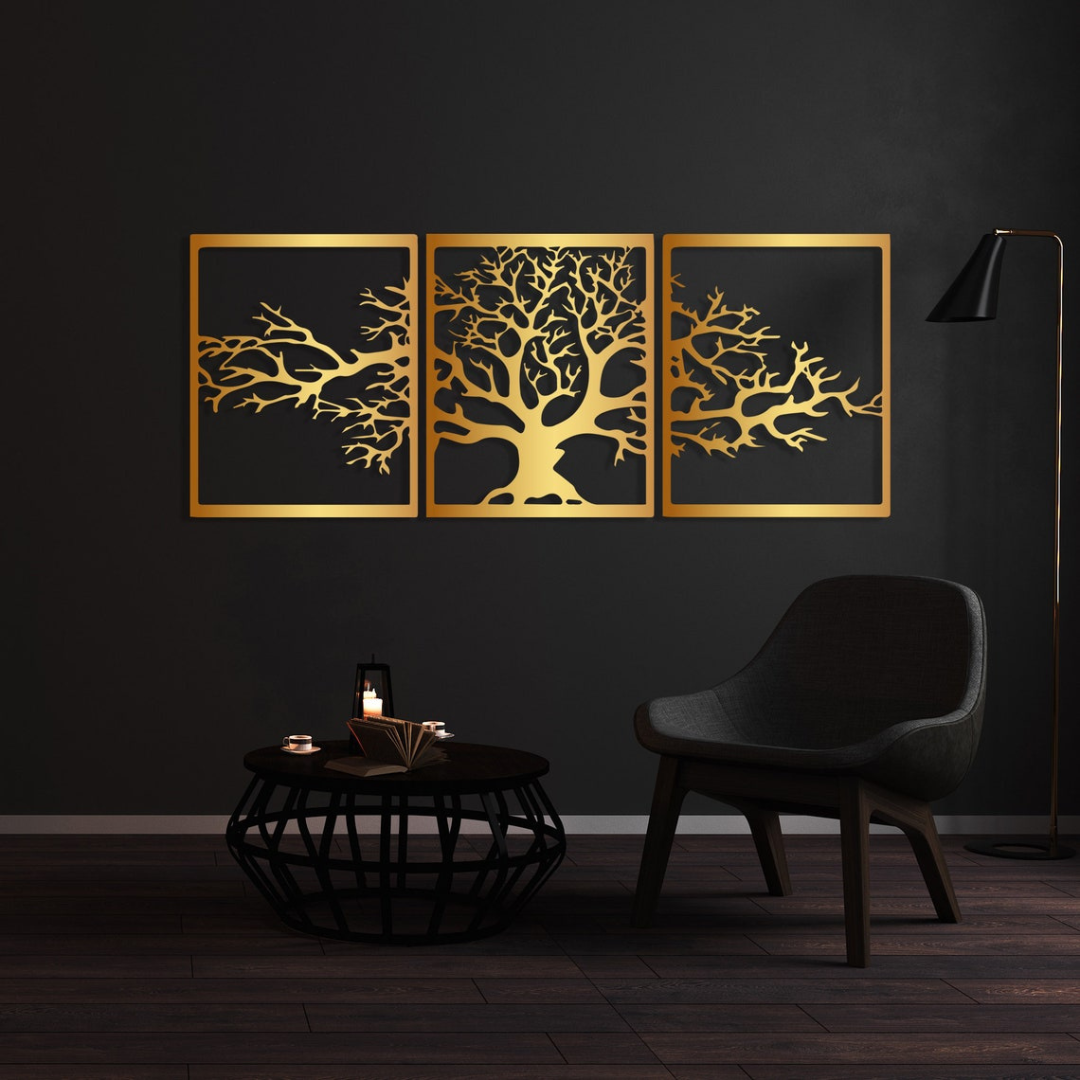 3-Piece Tree of Life Acrylic Wall Art