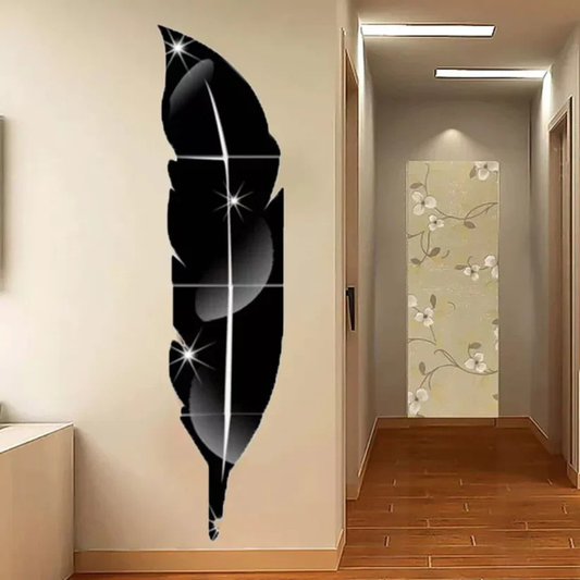 Decorative Acrylic Feather Mirror Wall Décor