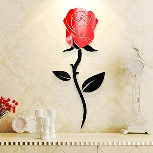 |Romantic 3D Acrylic Rose Flower Wall Art