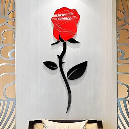 |Romantic 3D Acrylic Rose Flower Wall Art