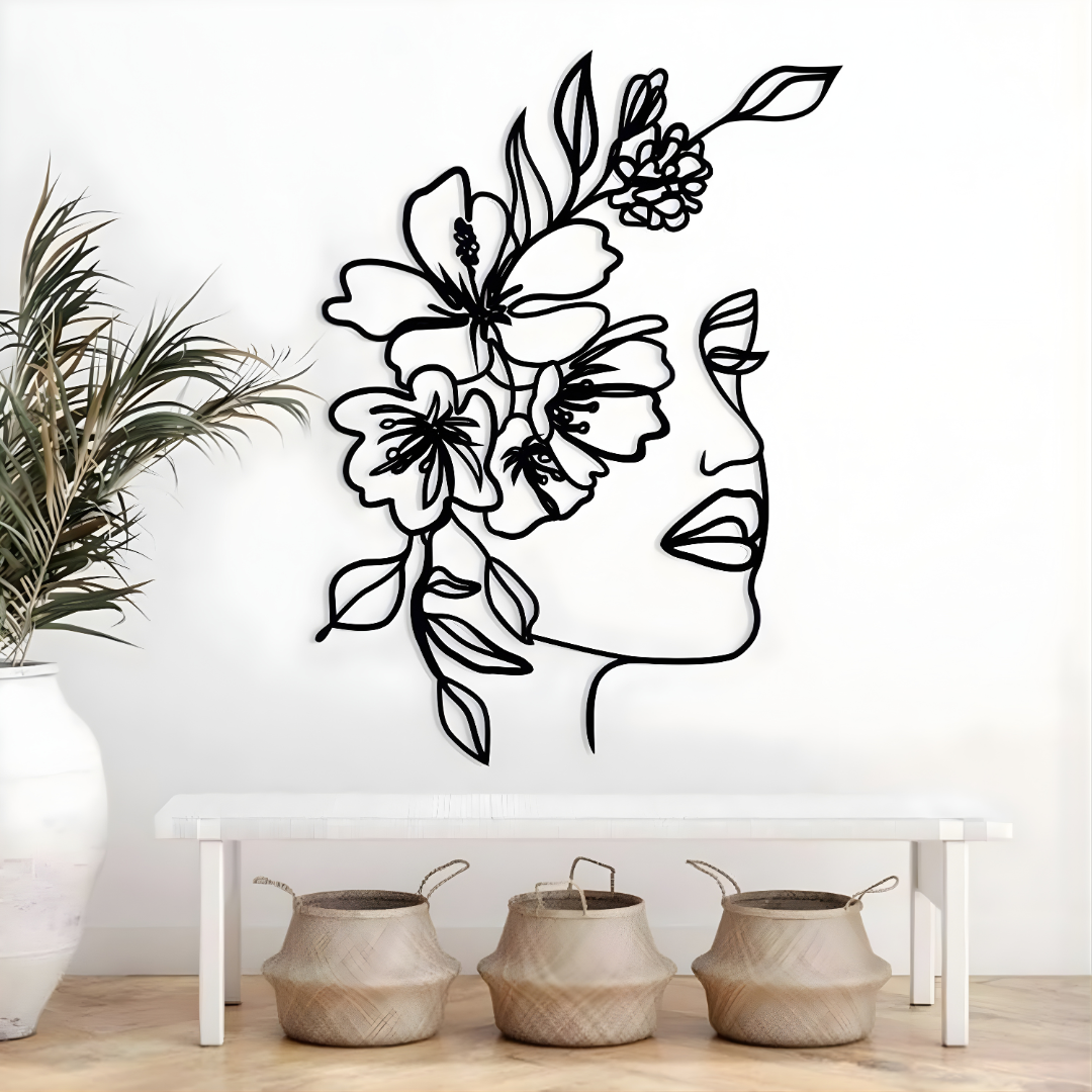 Female Face Silhouette Acrylic Wall Art