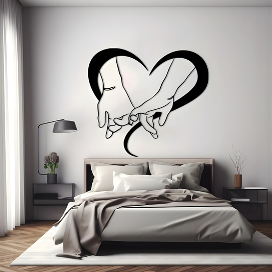 Intertwined Hands Heart Acrylic Wall Art