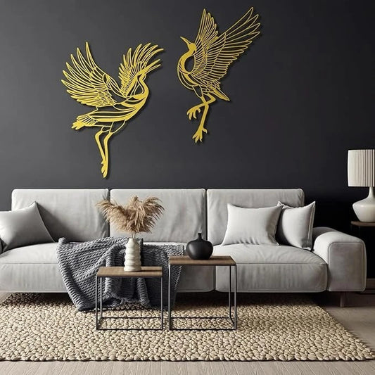 Elegant Flying Crane Acrylic Wall Art Set