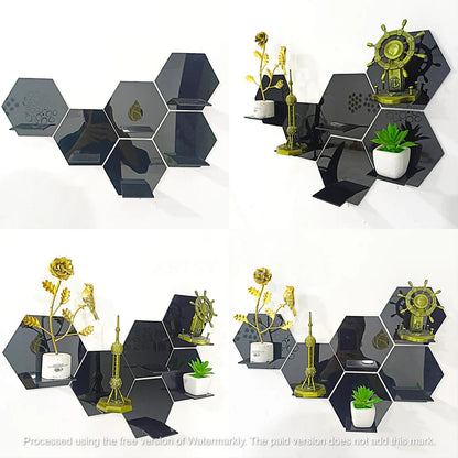 Acrylic Hexagon Wall Shelves