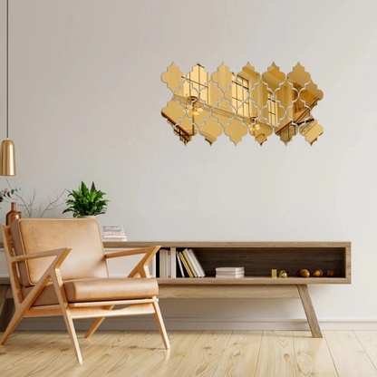 Acrylic Diamond Clover Mirror Wall Decor