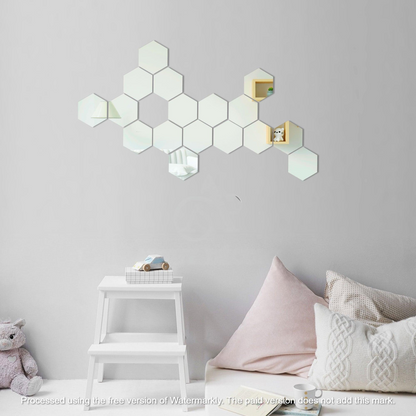 Acrylic Hexagon Mirror Wall Decor