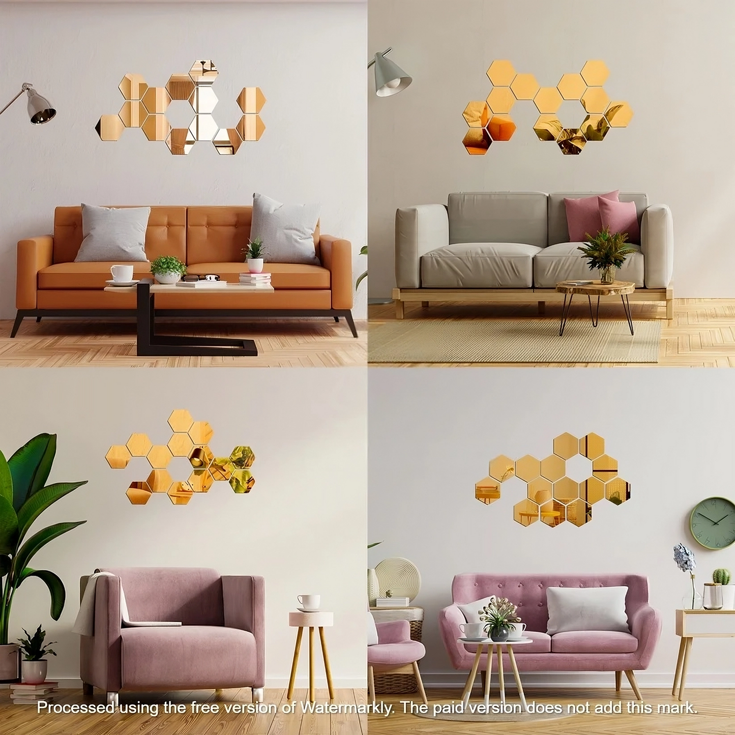 Acrylic Hexagon Mirror Wall Decor