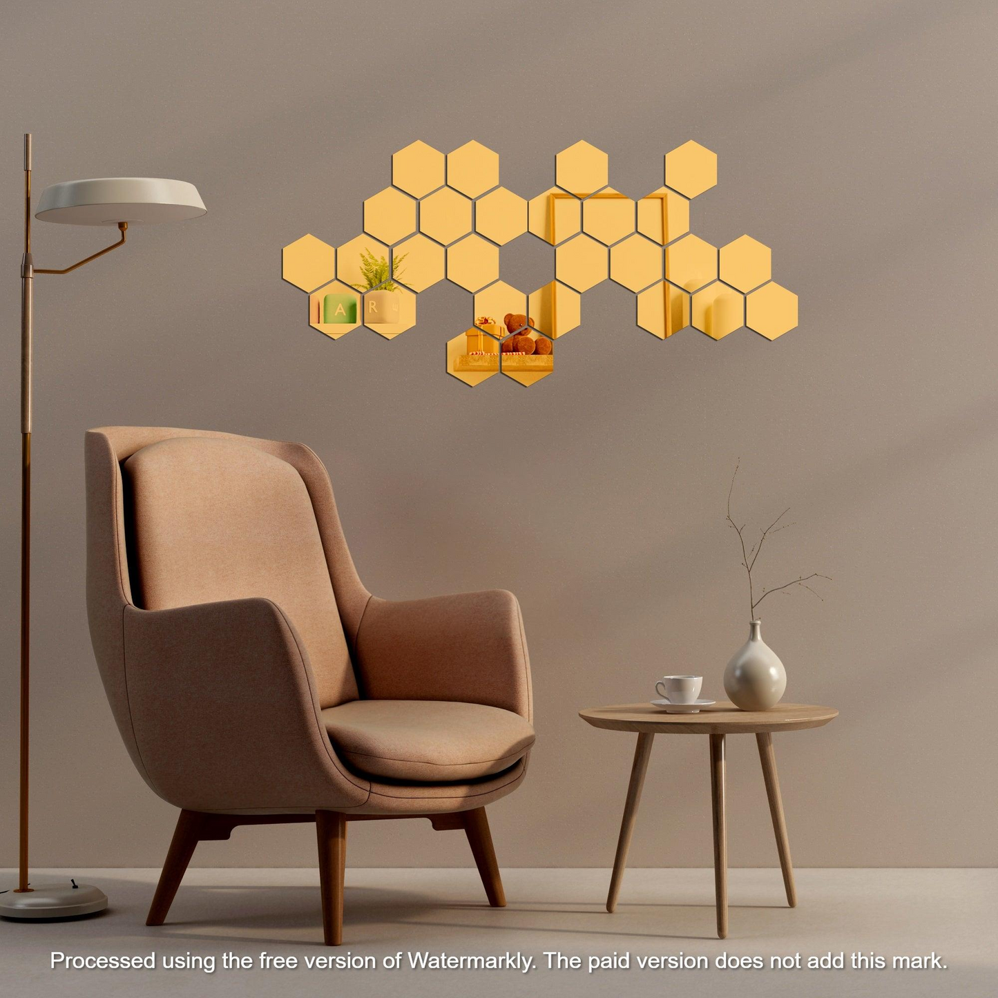 Acrylic Hexagon Mirror Wall Decor