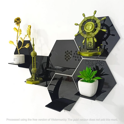 Acrylic Hexagon Wall Shelves