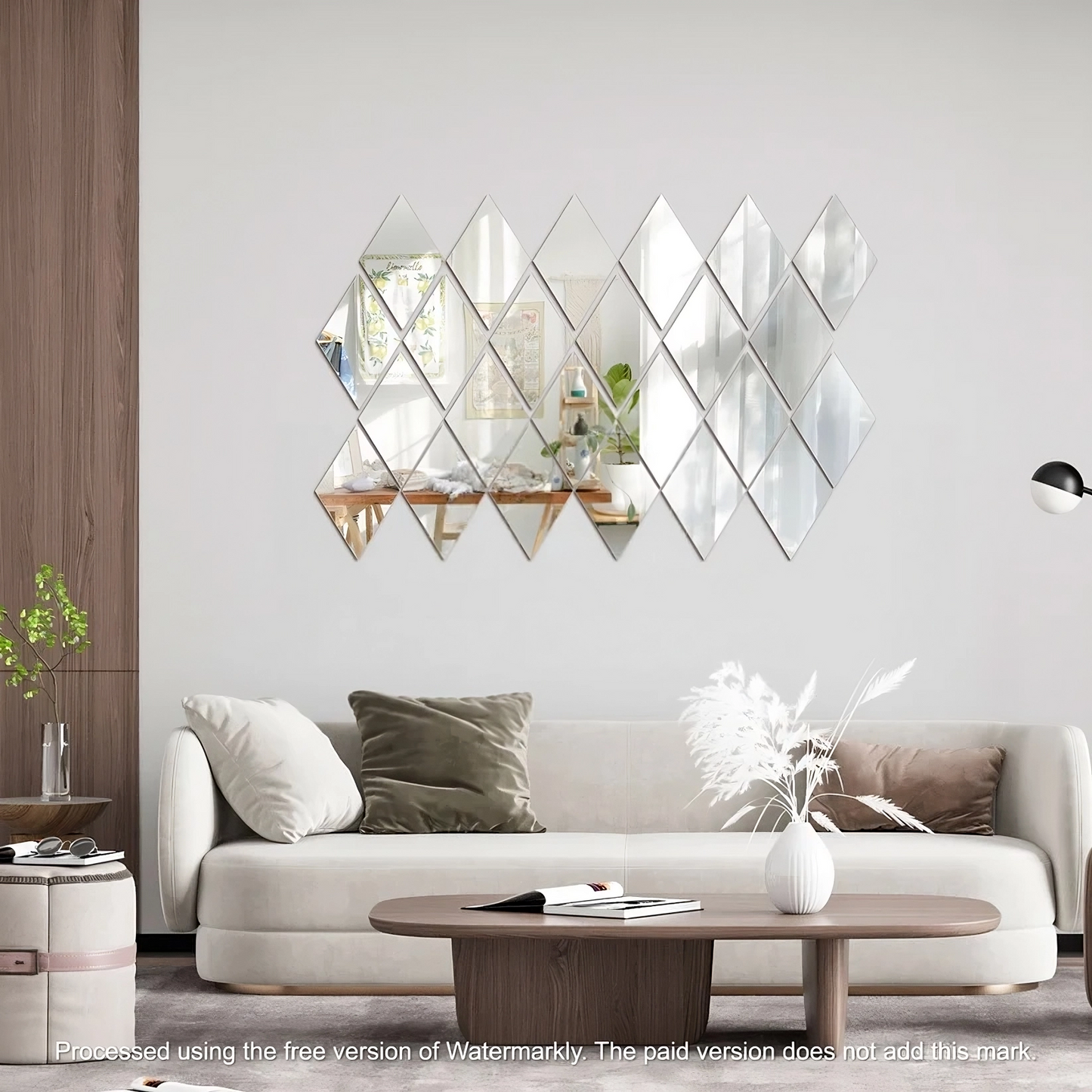 Acrylic Rhombus Mirror Wall Decor