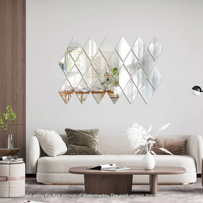 Acrylic Rhombus Mirror Wall Decor