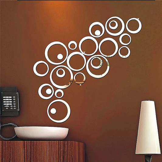 Silver Acrylic Mirror Rings for home decor - AWA-019