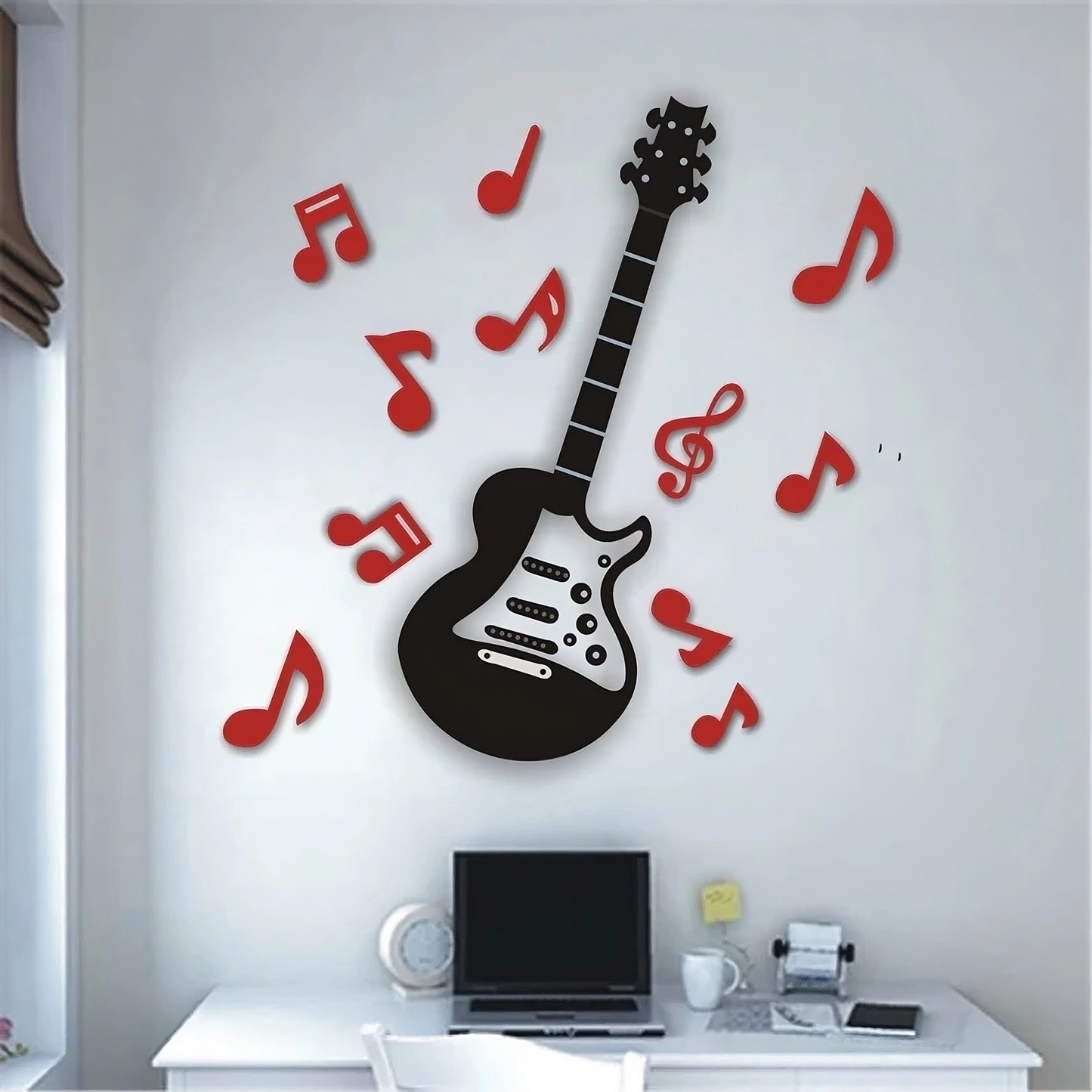 Acrylic Red and Black Guitar For Home Decor - AWA-007
