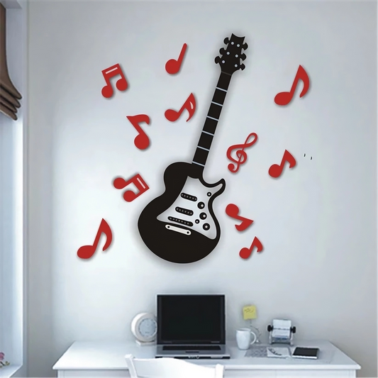 Acrylic Red and Black Guitar For Home Decor - AWA-007