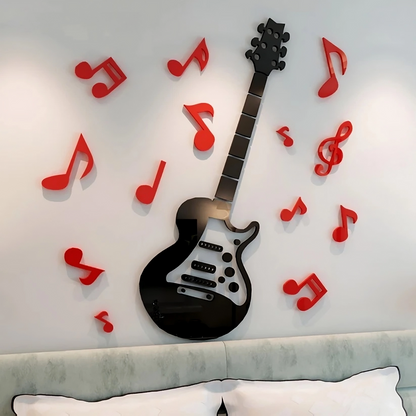 Acrylic Red and Black Guitar For Home Decor - AWA-007