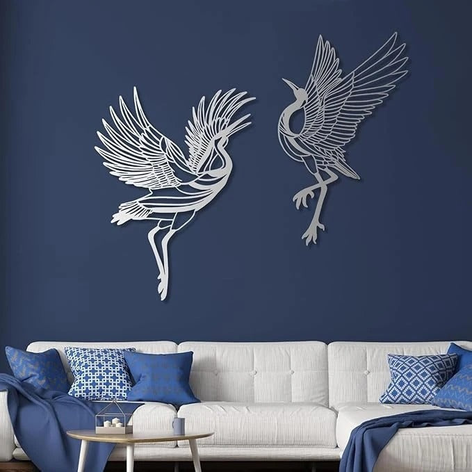 Elegant Flying Crane Acrylic Wall Art Set